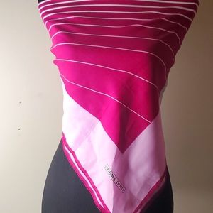 Norma Dori pink geometric print silky- blanket scarf. Vintage